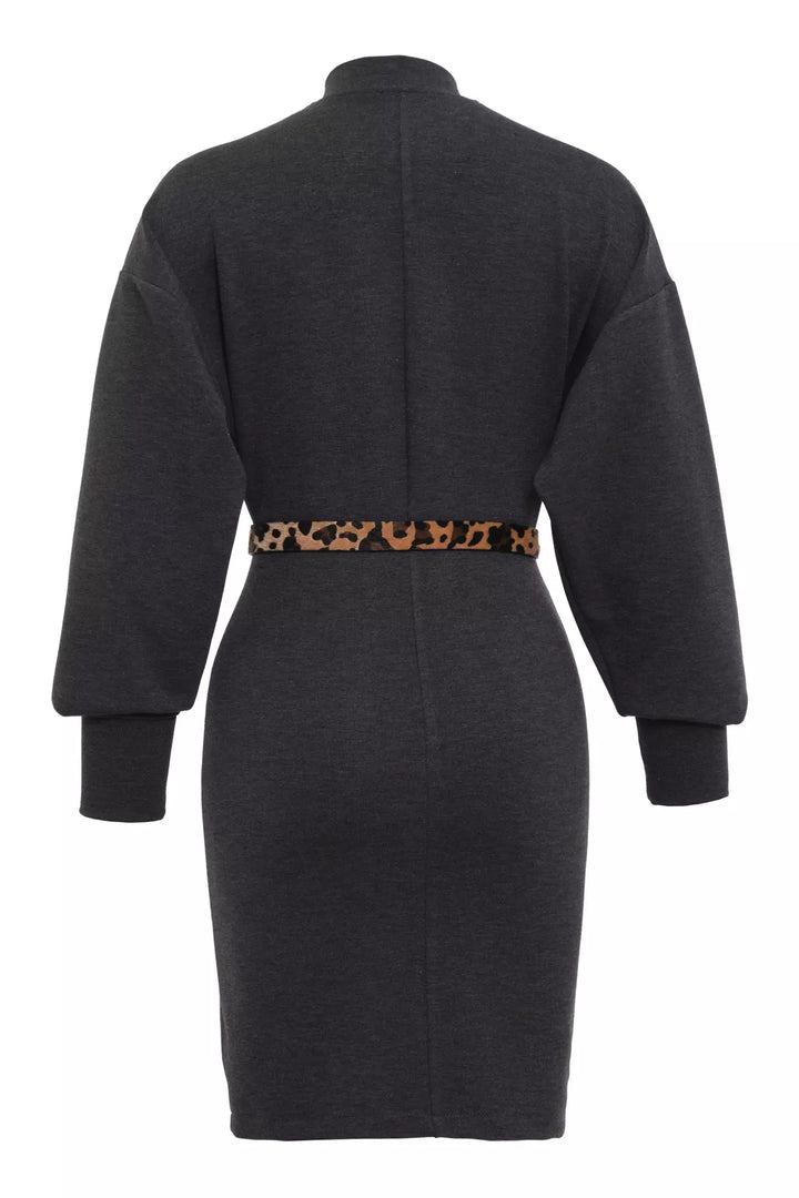 FRV Printed jarse long sleeve mini dress - Vaughan
