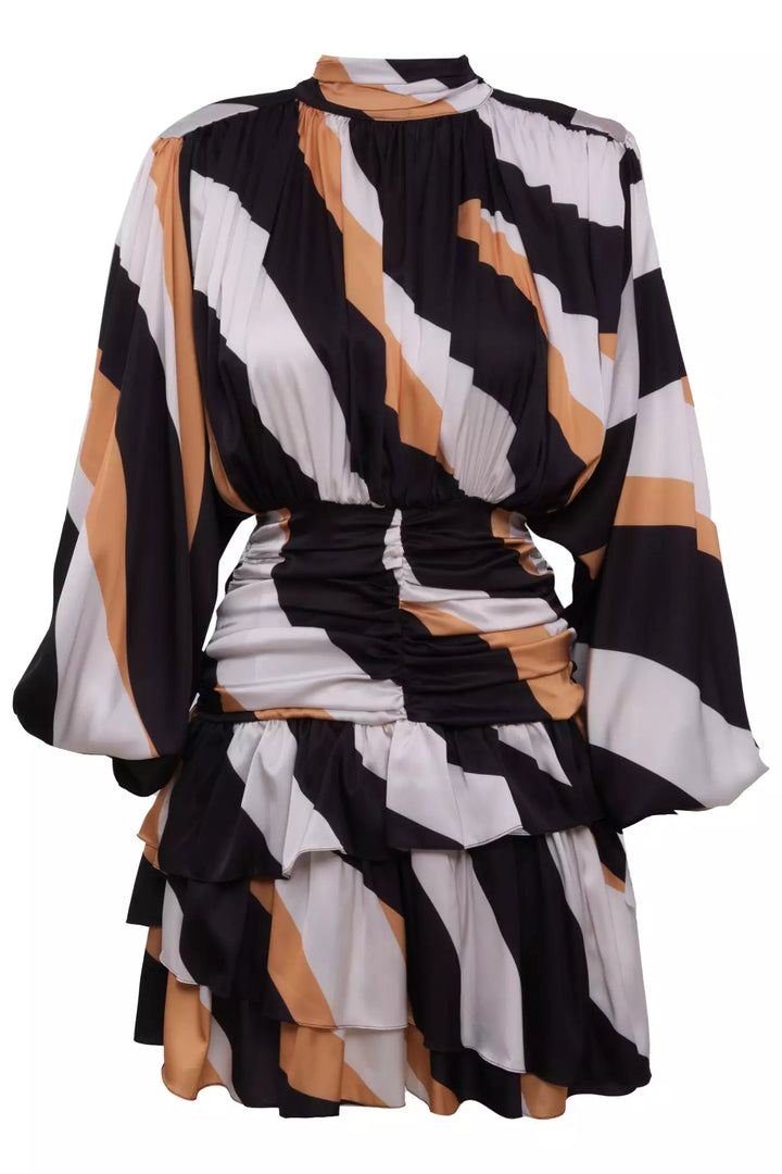 FRV Printed satin long sleeve mini dress - Quebec City