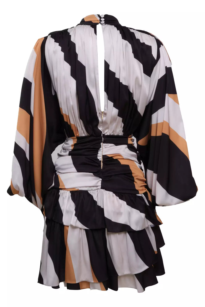 FRV Printed satin long sleeve mini dress - Quebec City