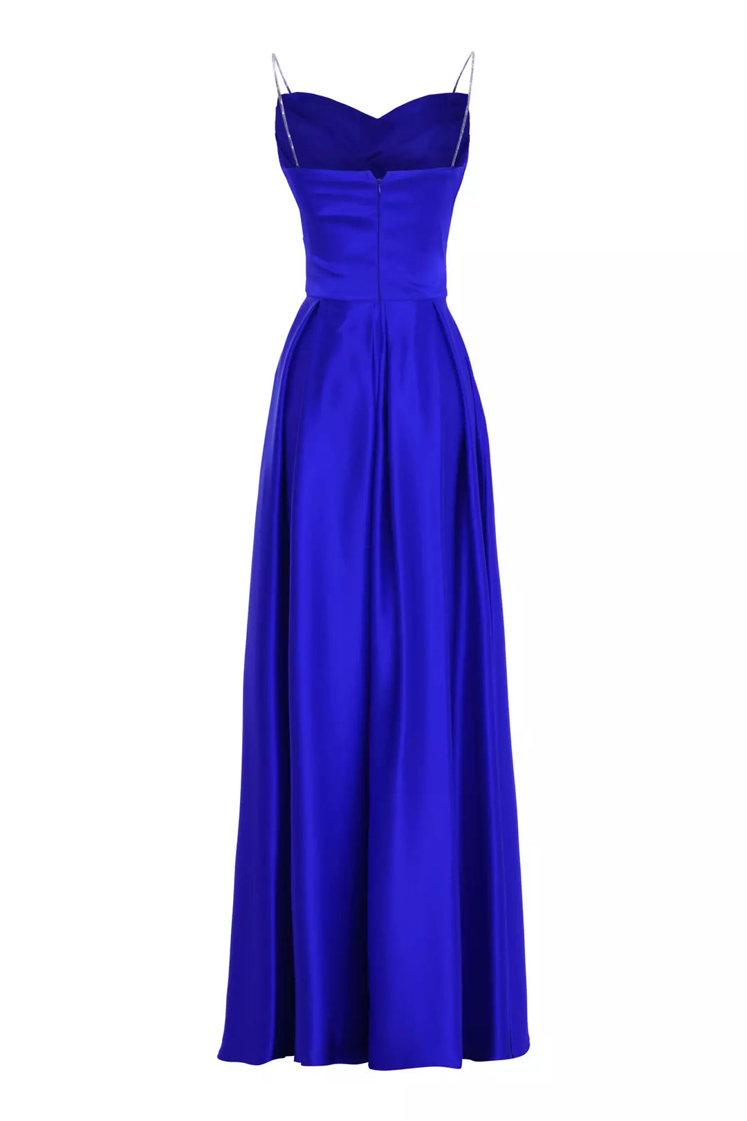 FRV Blue satin sleeveless long dress - Genoa