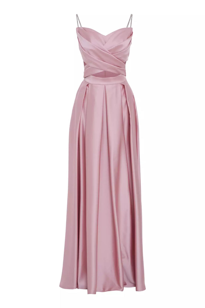 FRV Blush satin sleeveless long dress - Meridian