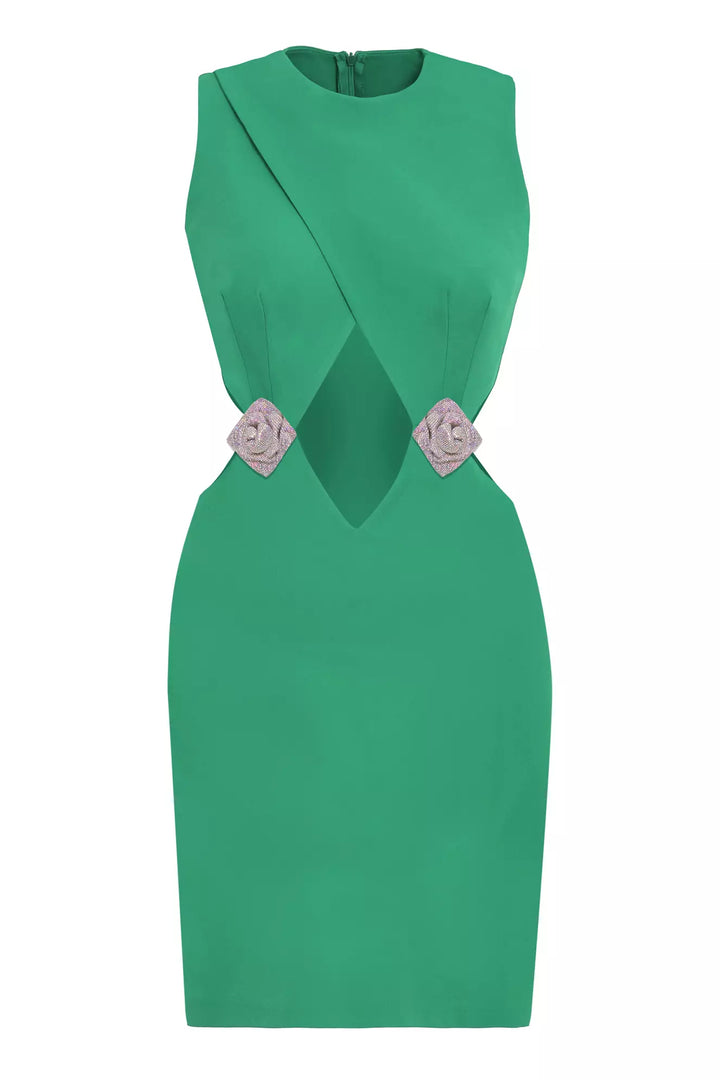 FRV Green crepe sleeveless mini dress - Winsen