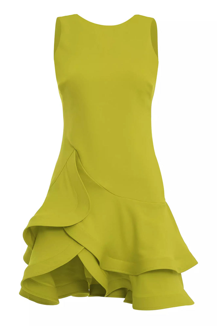 FRV Peanut green crepe sleeveless mini dress - Modica