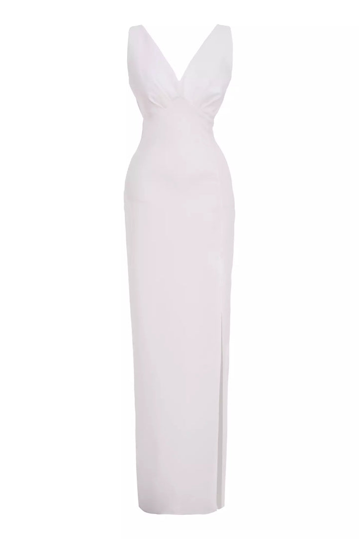 FRV White crepe sleeveless long dress - Irondequoit