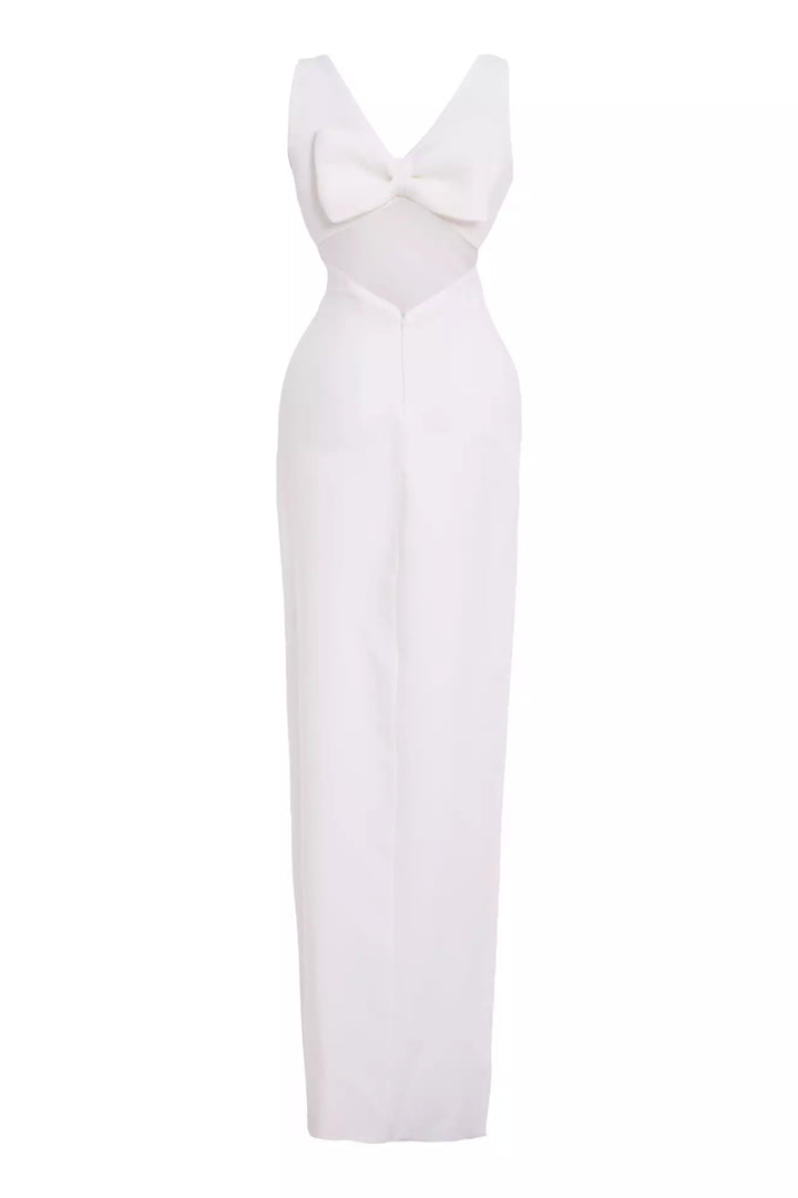 FRV White crepe sleeveless long dress - Irondequoit