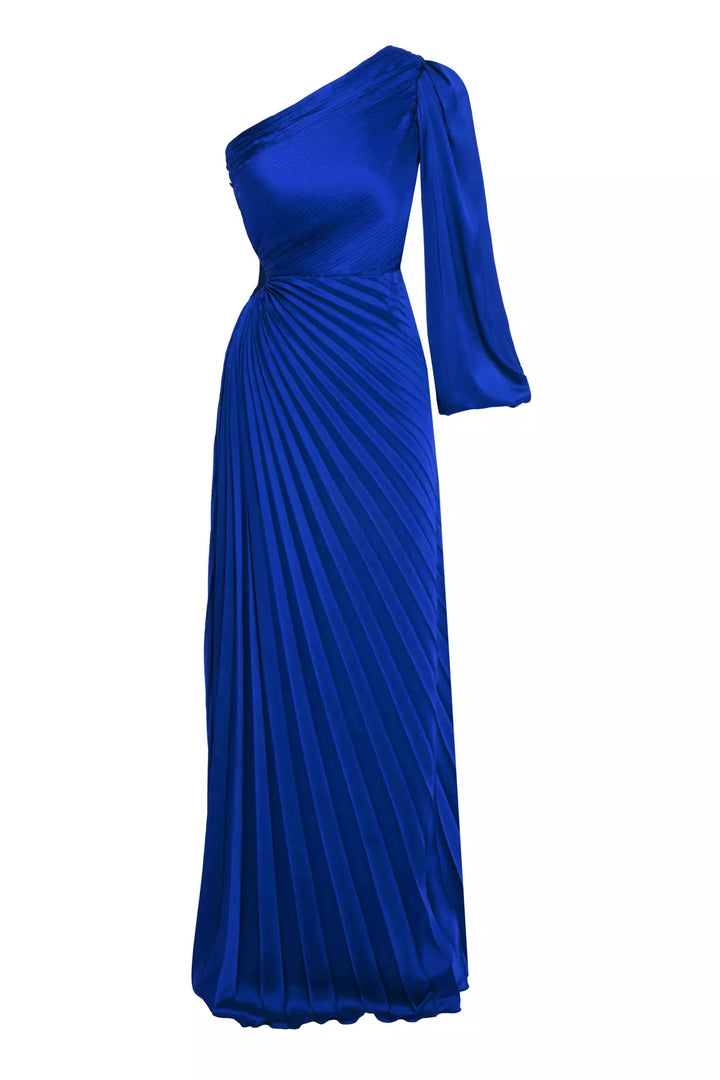 FRV Blue satin single sleeve long dress - Meadow Woods