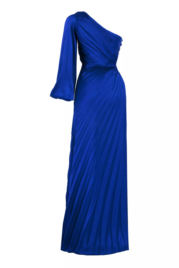 FRV Blue satin single sleeve long dress - Meadow Woods