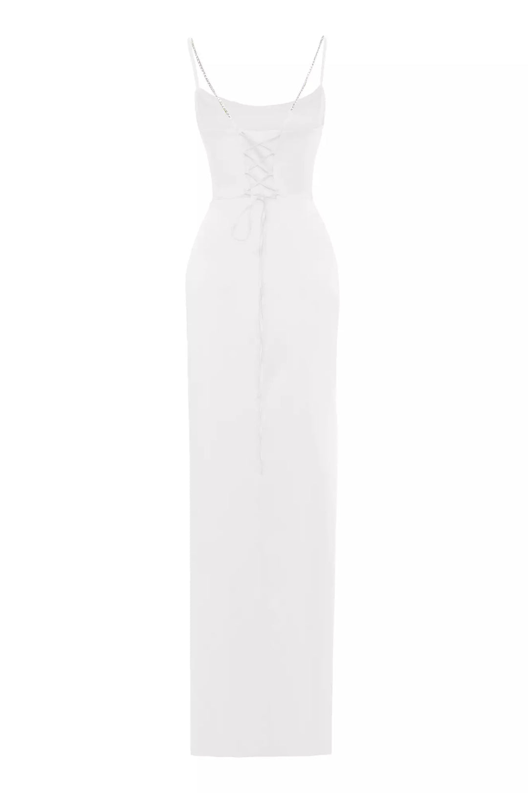 FRV White satin sleeveless long dress - Washington