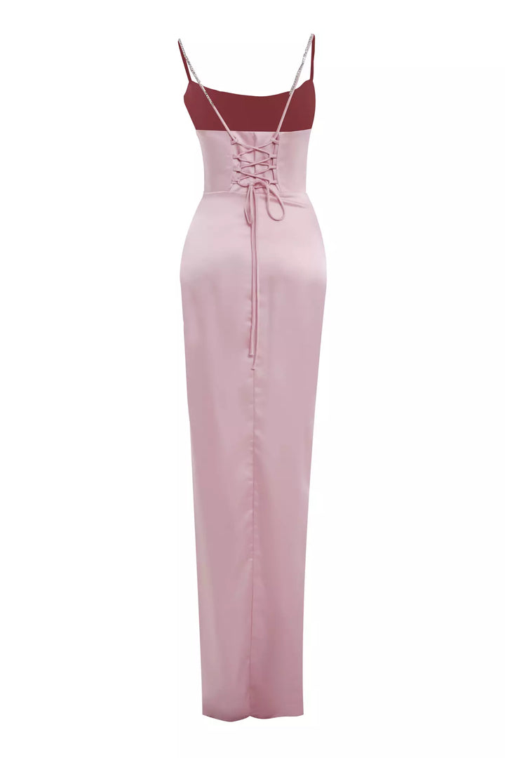 FRV Blush satin sleeveless long dress - Pristina