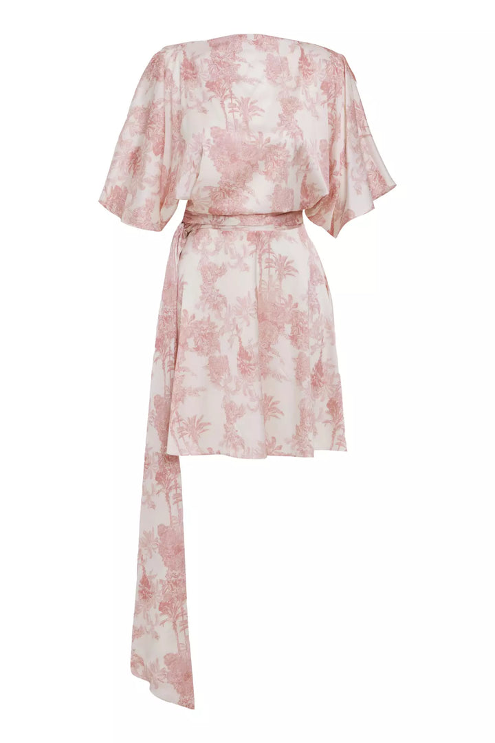FRV Printed satin short sleeve mini dress - Smithtown