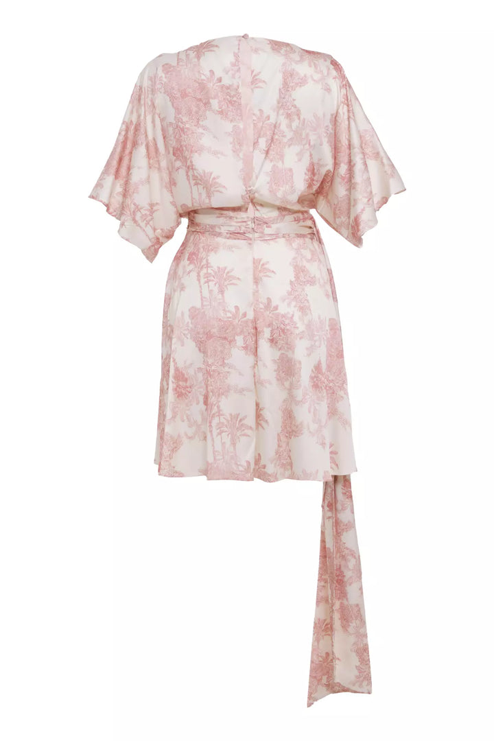FRV Printed satin short sleeve mini dress - Smithtown