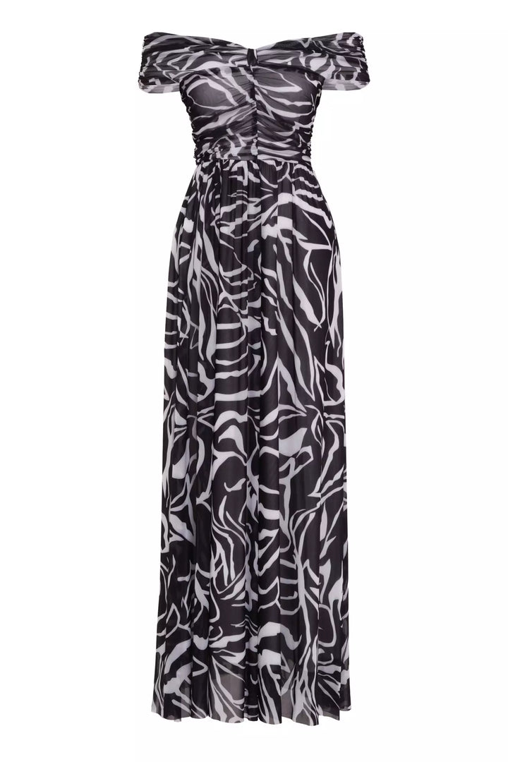 FRV Printed tulle sleeveless long dress - Salt Lake City