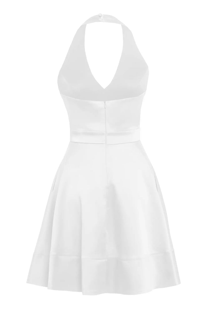 FRV White satin sleeveless mini dress - Southend