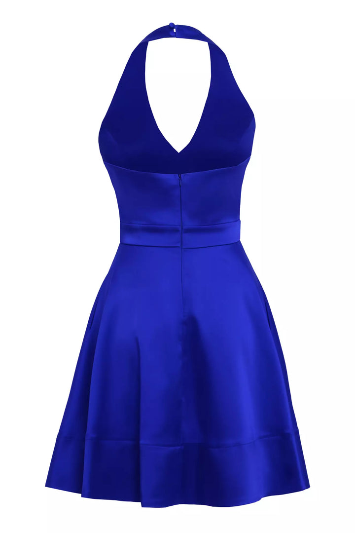 FRV Blue satin sleeveless mini dress - Kalamazoo