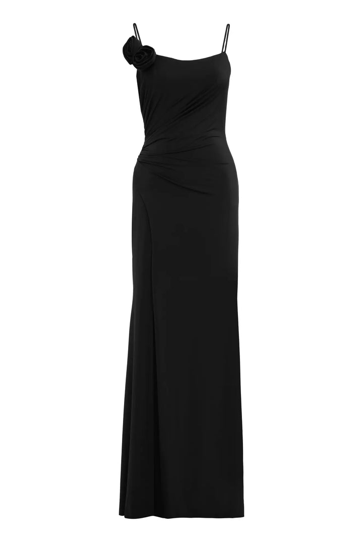 FRV Black knitted sleeveless long dress - Herstal