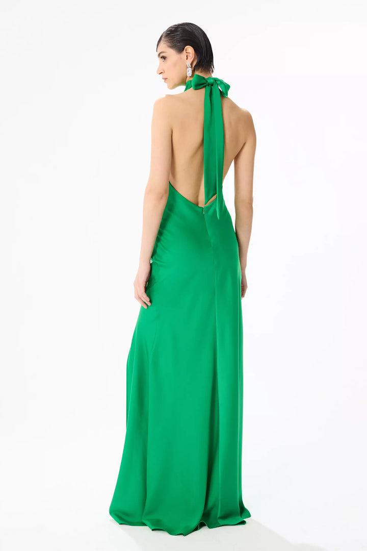 FRV Green satin sleeveless long dress - Richmond