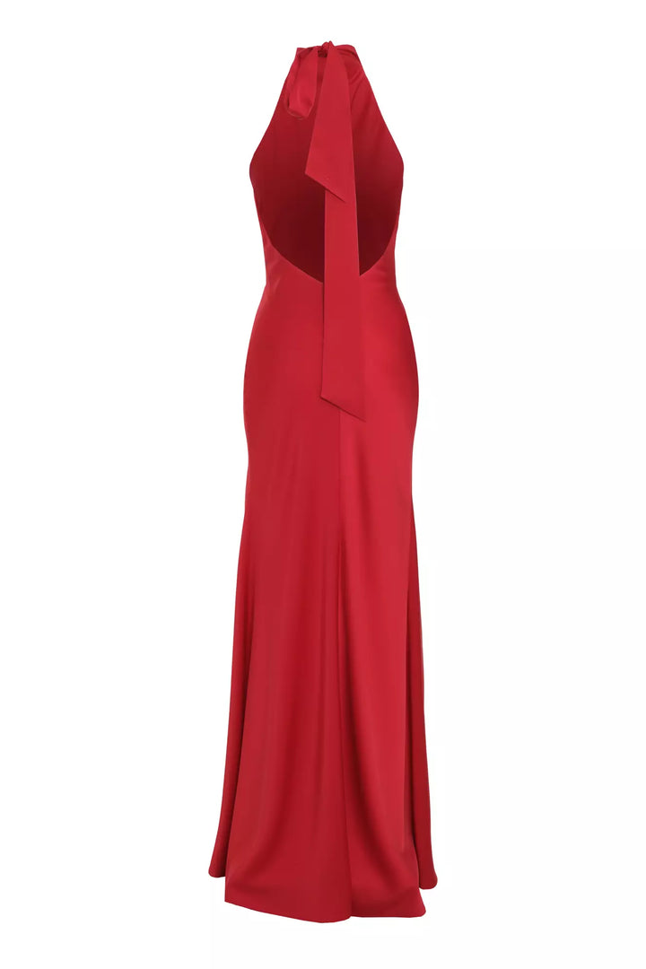 FRV Red satin sleeveless long dress - Charlottesville