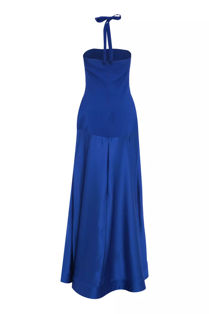 FRV Blue krep saten sleeveless long dress - Heist-op-den-Berg