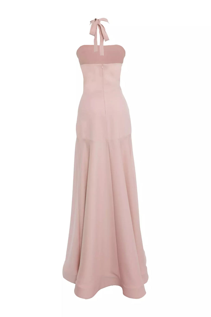 FRV Light pink crepe sleeveless long dress - Florence-Graham