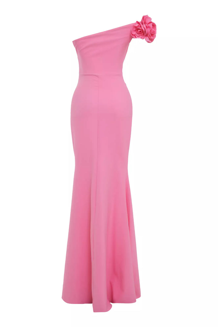FRV Pink crepe single sleeve long dress - Glendale