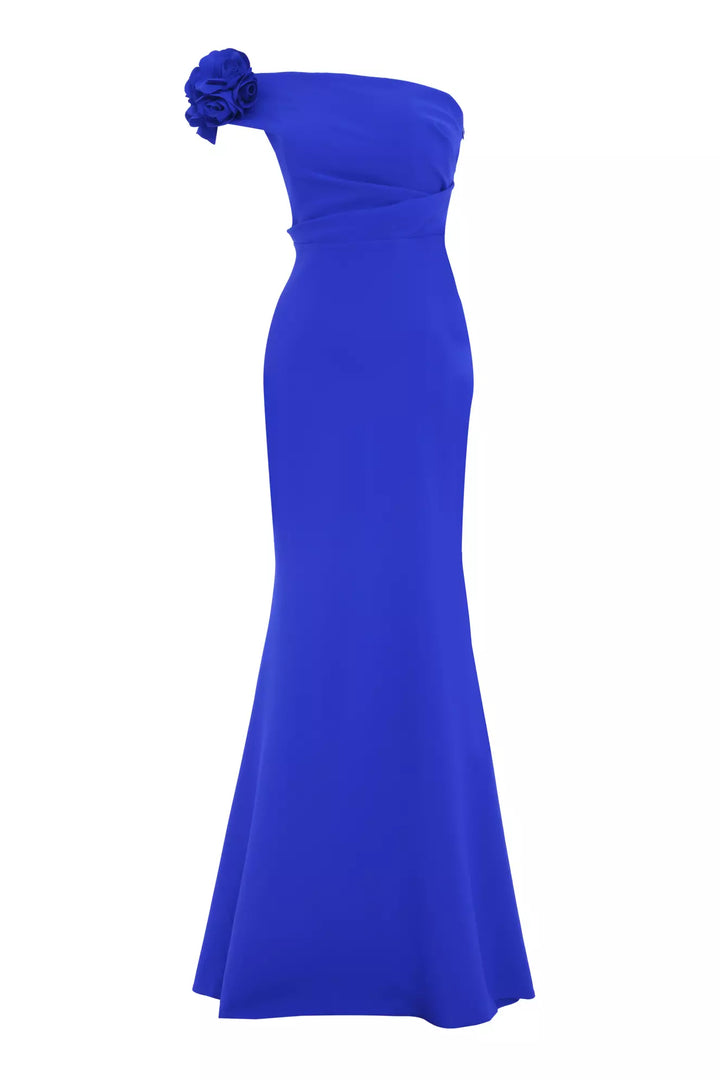 FRV Blue crepe single sleeve long dress - Copperas Cove