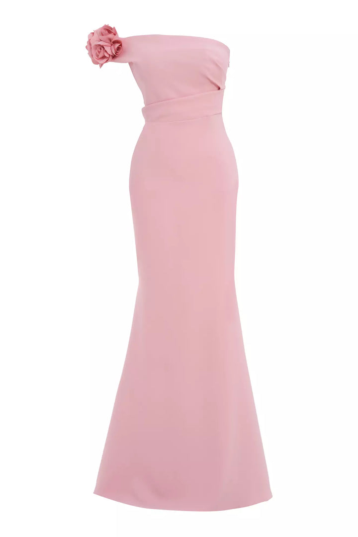 FRV Blush crepe single sleeve long dress - Stafford