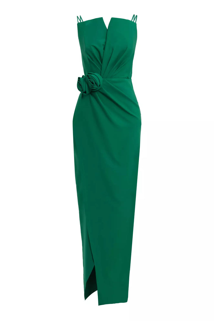 FRV Green crepe sleeveless long dress - Clearwater