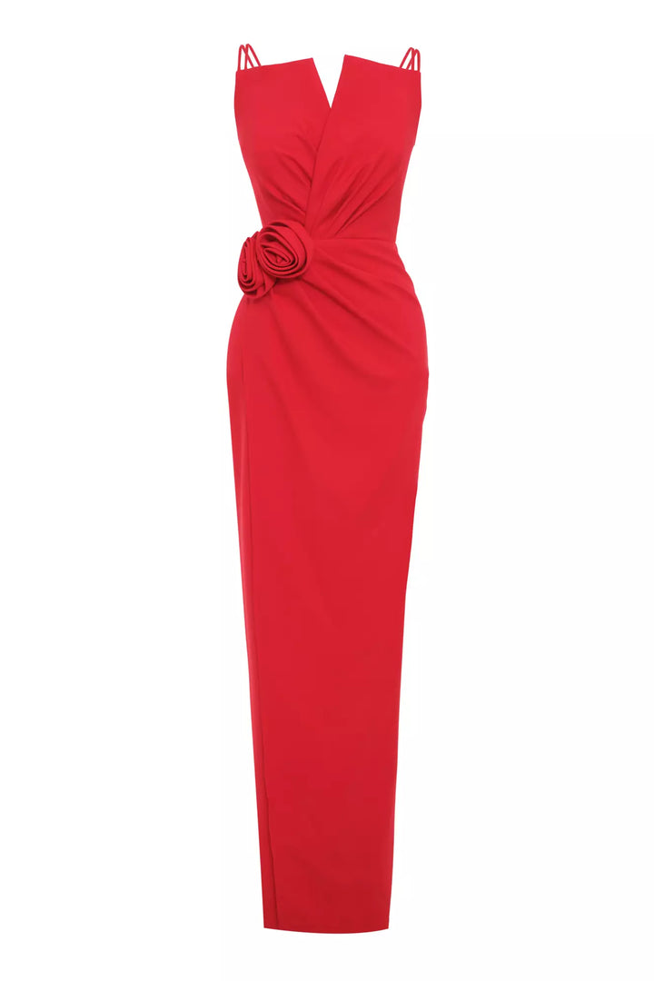 FRV Red crepe sleeveless long dress - Lingen