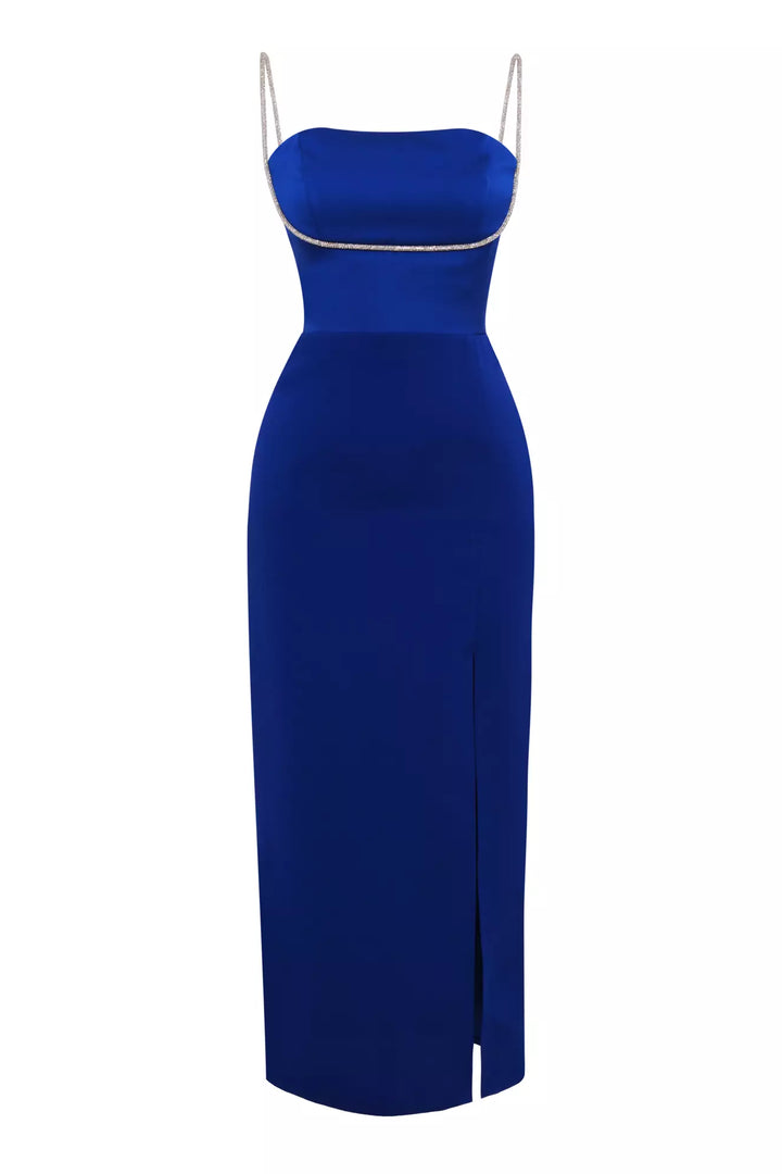 FRV Blue crepe sleeveless midi dress - Reston