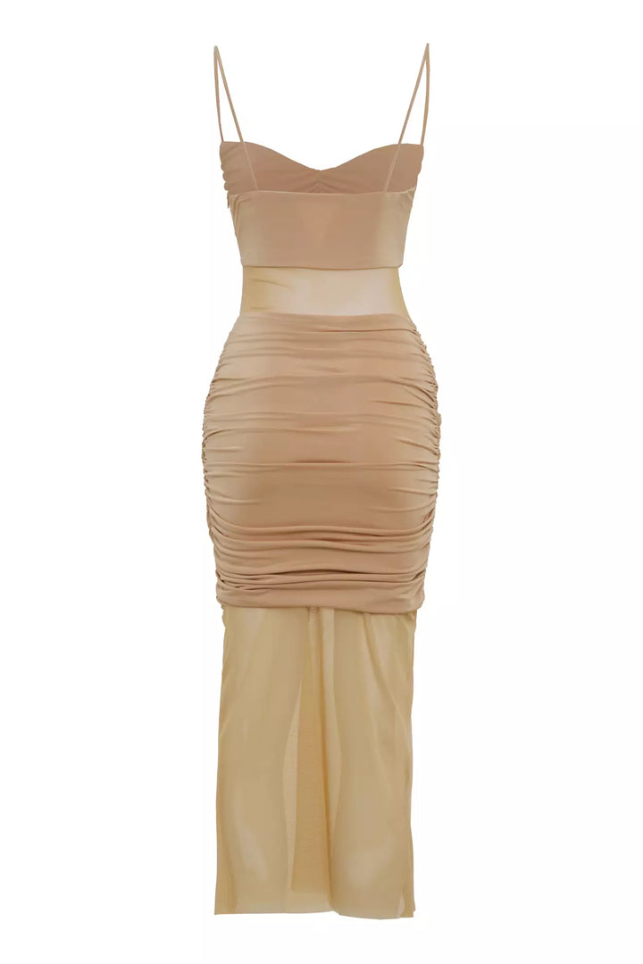 FRV Gold knitted sleeveless midi dress - Orizaba