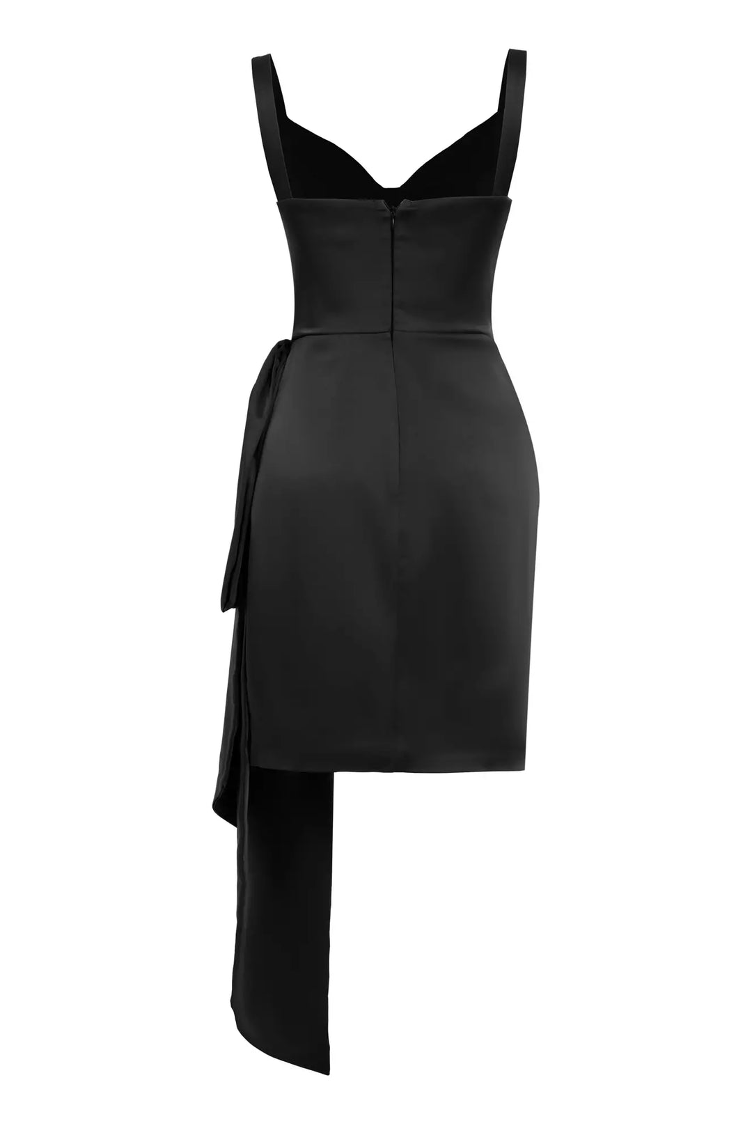 FRV Black satin sleeveless mini dress - Houma