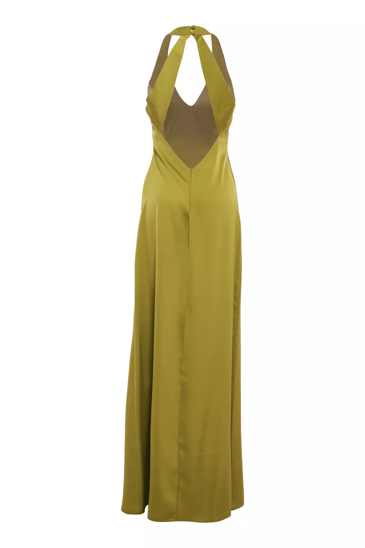 FRV Peanut green satin sleeveless long dress - Brighton