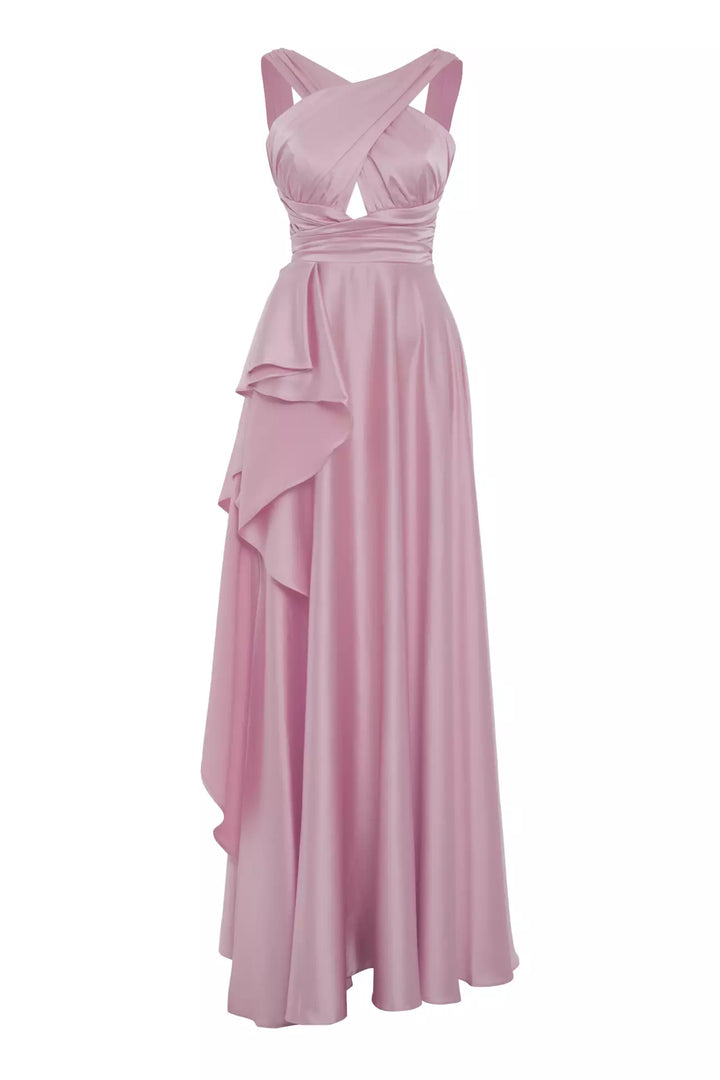 FRV Blush satin sleeveless long dress - Rock Island
