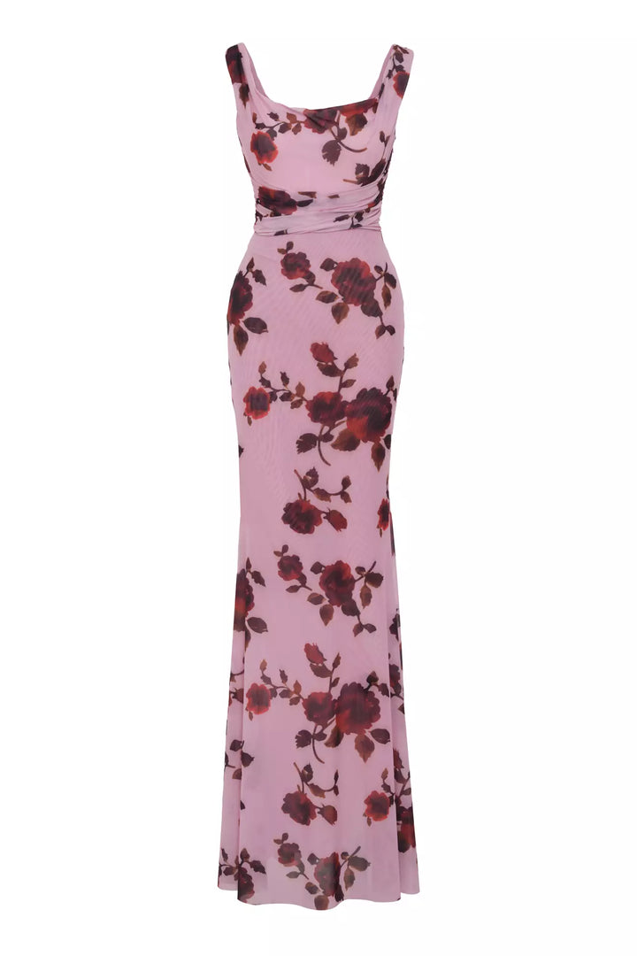 FRV Printed tulle sleeveless long dress - Mableton