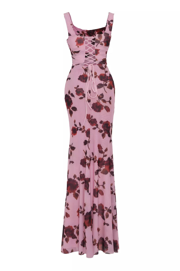 FRV Printed tulle sleeveless long dress - Mableton
