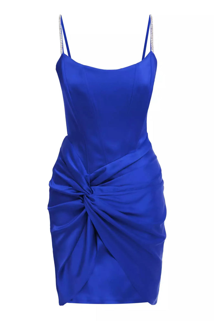 FRV Blue satin sleeveless mini dress - Buena Vista Tomatlán