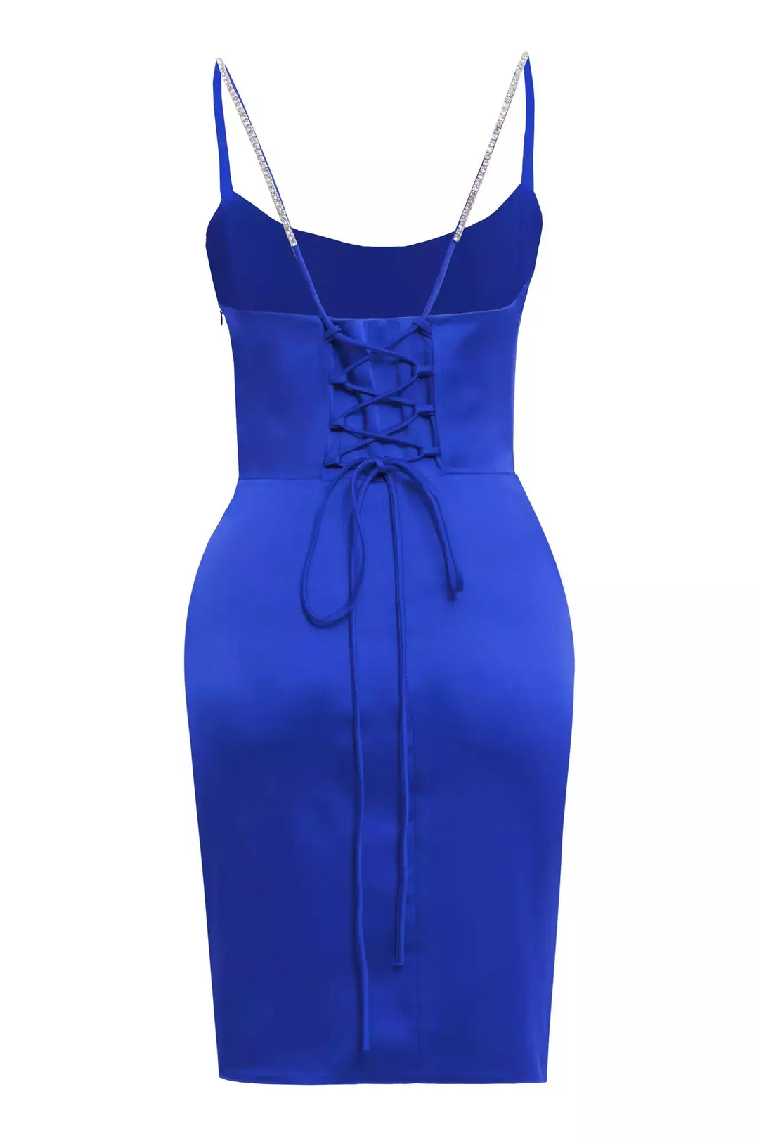 FRV Blue satin sleeveless mini dress - Buena Vista Tomatlán