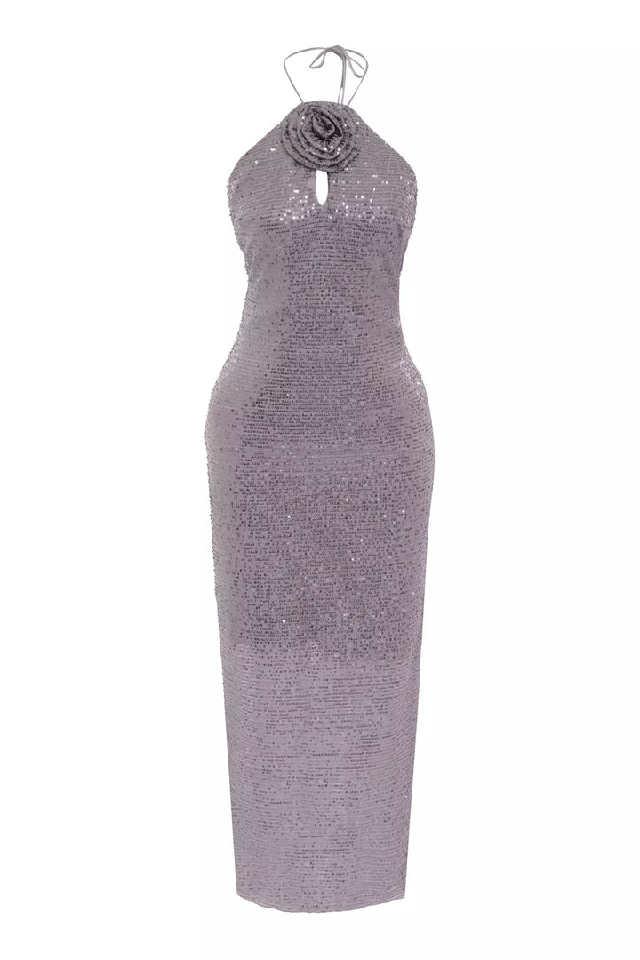 FRV Silver stamp sequins sleeveless midi dress - Sunderland