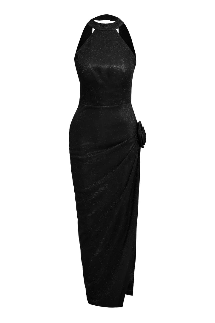 FRV Black glare sleeveless long dress - Harrogate
