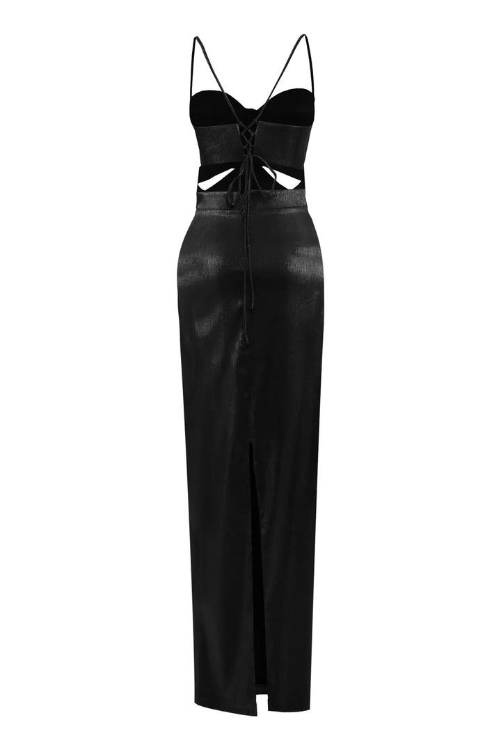 FRV Black prilti sleeveless long dress - Kaunas