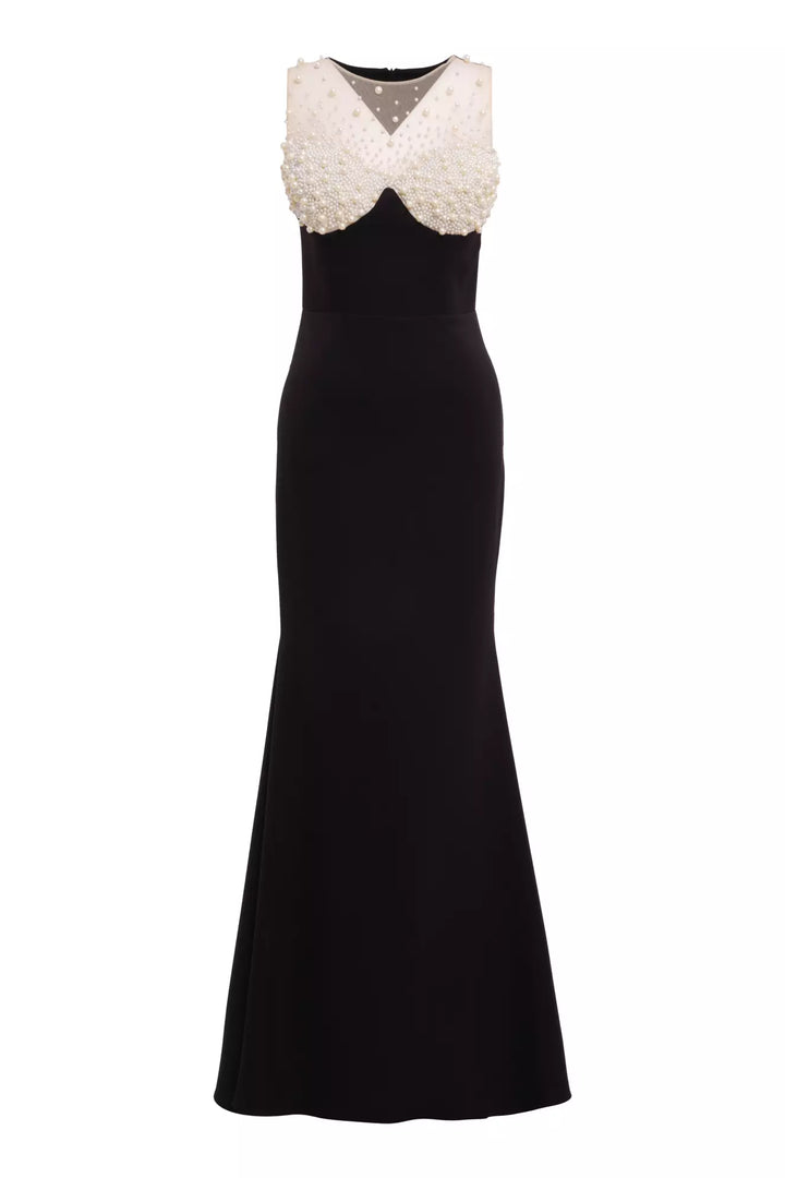 FRV Black crepe sleeveless long dress - Villepinte