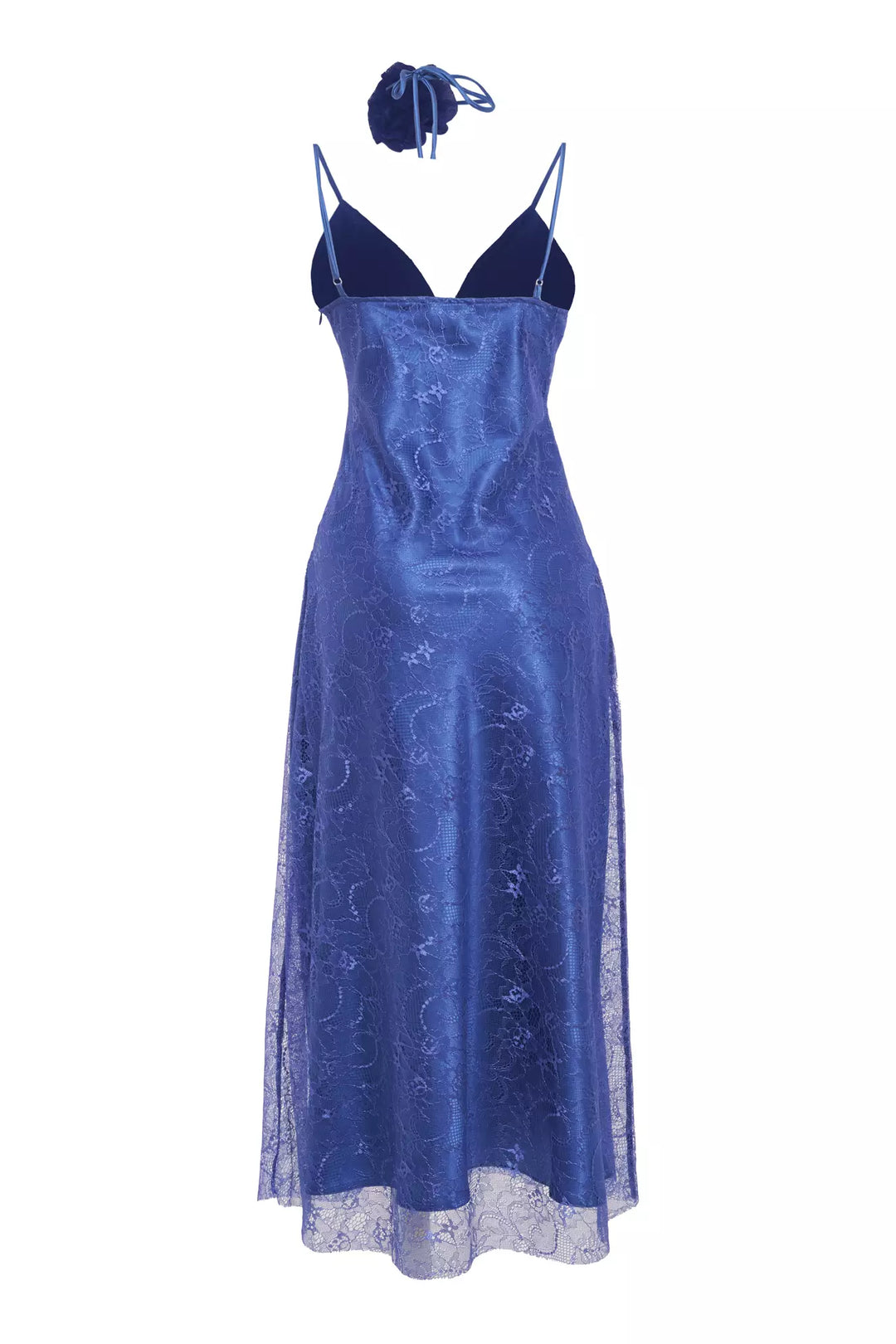 FRV Blue lace sleeveless midi dress - Atenco
