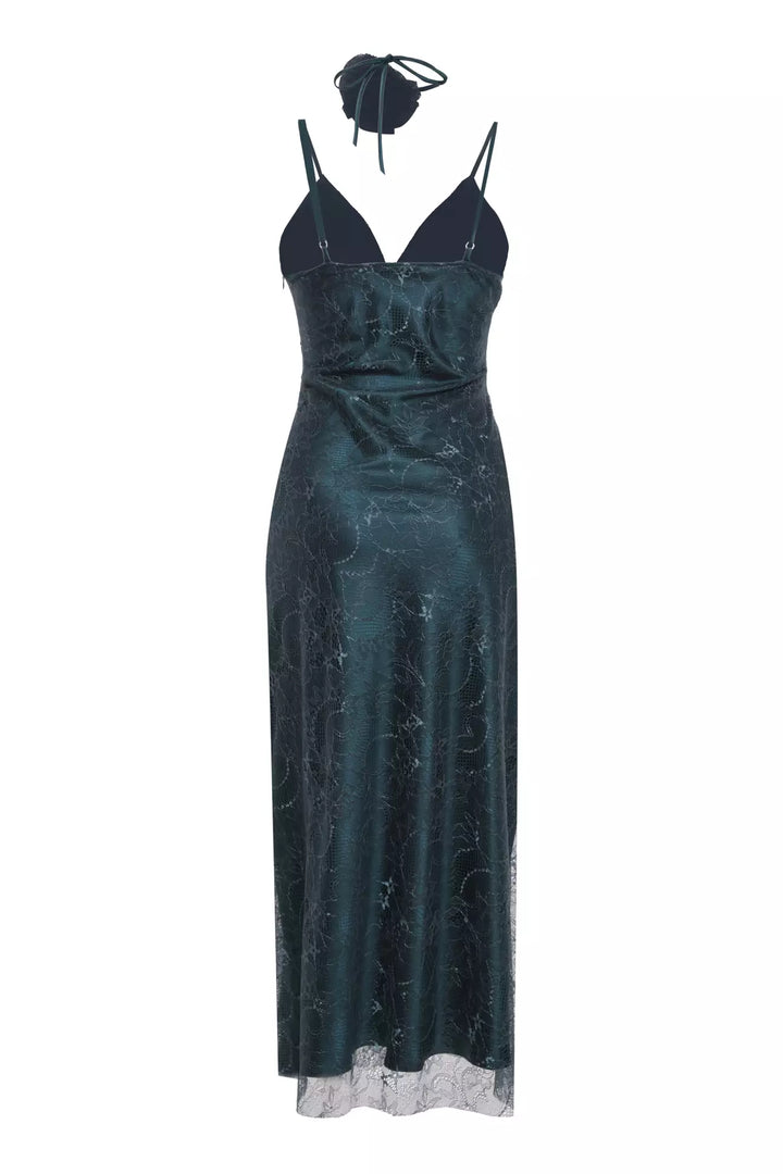 FRV Green lace sleeveless midi dress - Montrouge
