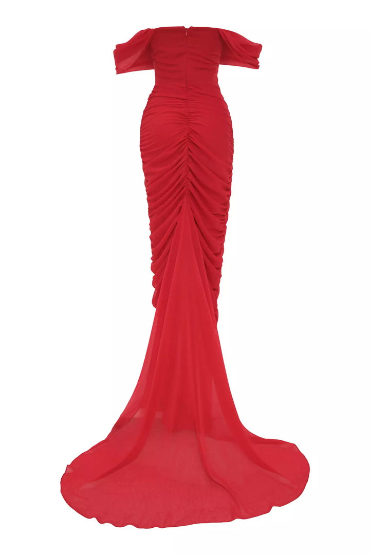 FRV Red chiffon sleeveless long dress - Rye
