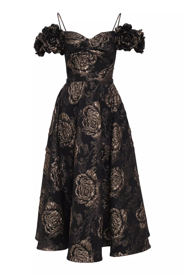 FRV Gold jakar sleeveless maxi dress - Llanelli