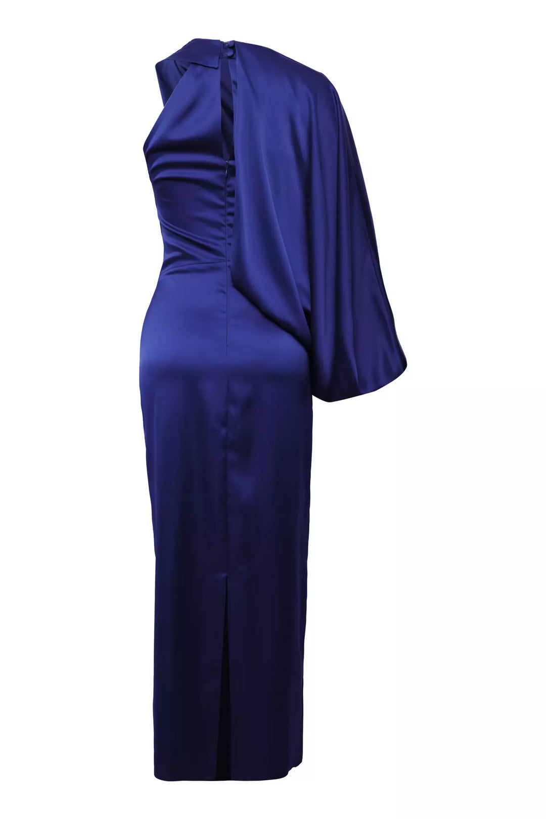 FRV Navy blue satin single sleeve maxi dress - Parma