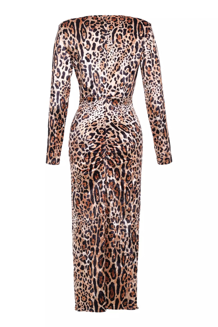 FRV Printed velvet long sleeve maxi dress - Chula Vista