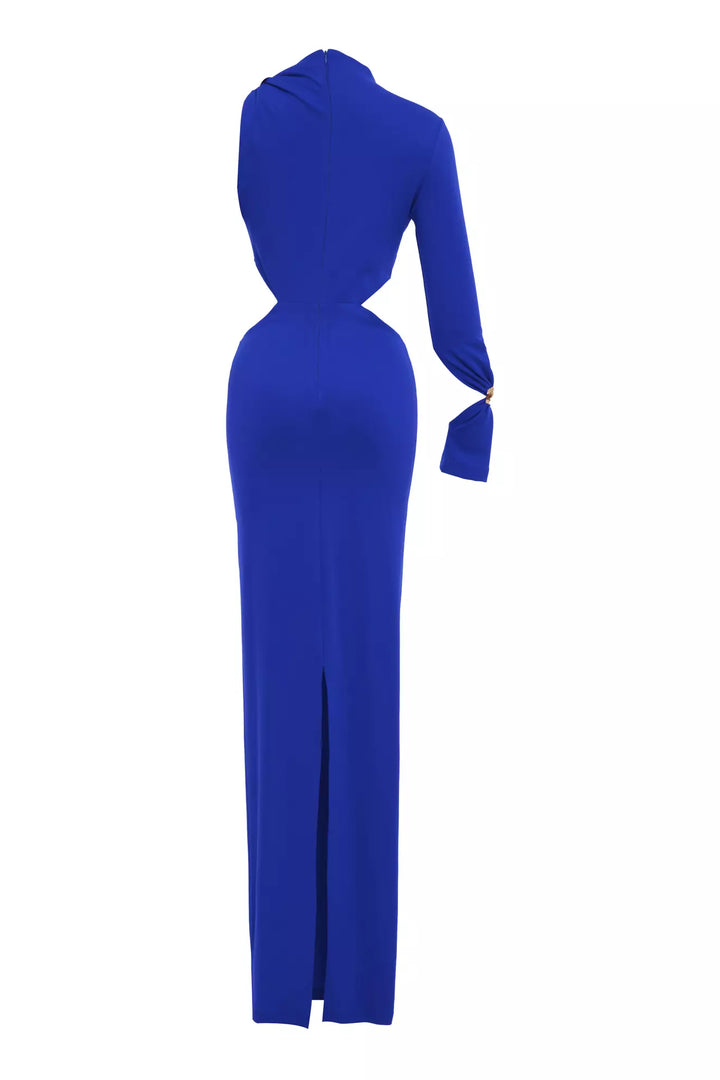 FRV Blue knitted single sleeve long dress - Sète