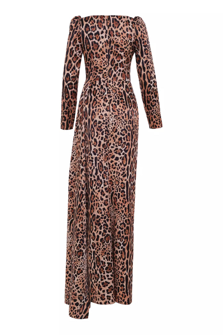 FRV Printed satin long sleeve long dress - Ipswich