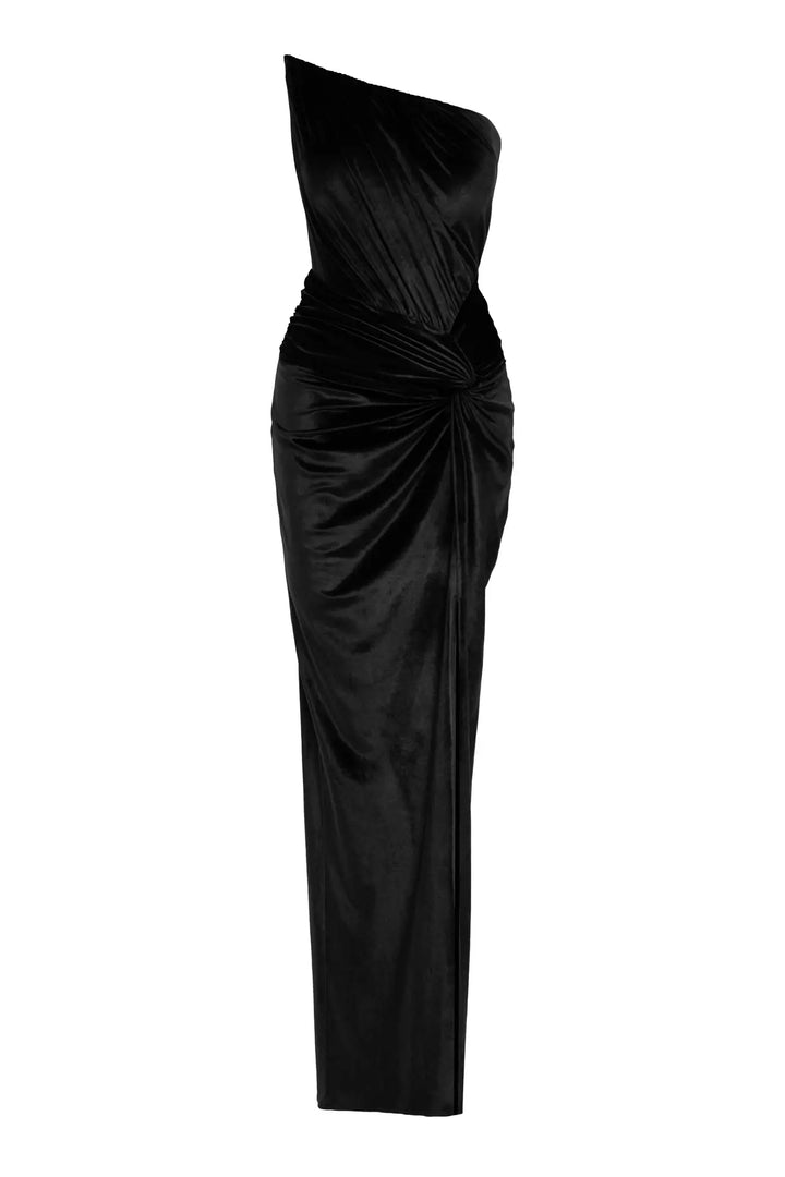 FRV Black velvet strapless long dress - Paracho de Verduzco